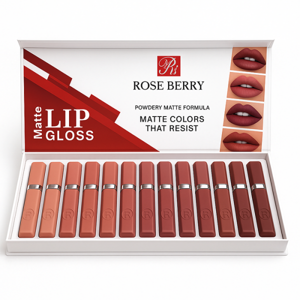 مجموعة روز بيري لمات ليب جلوس - ROSE BERRY Matte Lip Gloss Set
