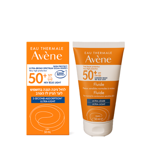 أفِين كريم حماية من الشمس +50 بدرجة امتصاص فائق الخفة – 50 مل   -   Avène Eau Thermale SPF 50+ Ultra-Light Fluid