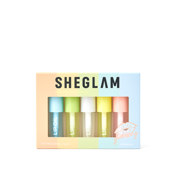 مجموعة زيوت شفاه مرطبة بخمس نكهات - SHEGLAM – Moisturizing & Hydrating Lip Oil Set