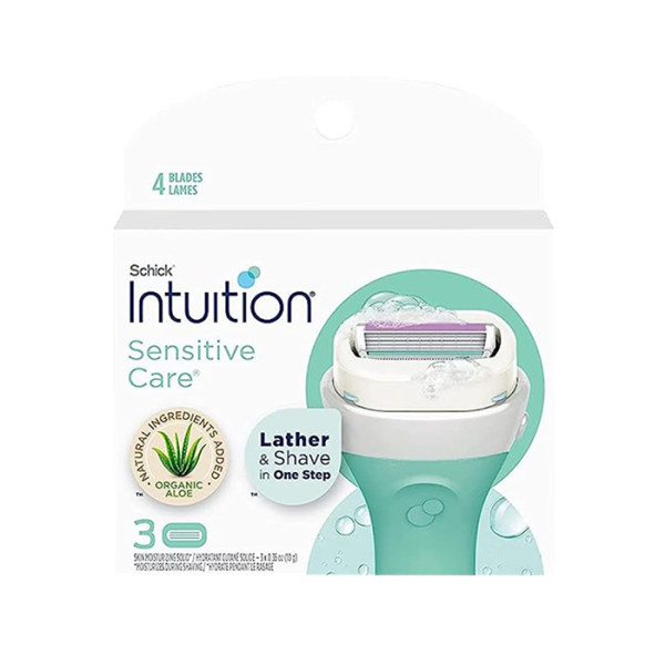 شفرات شِيك إنتويشن ناتشورالز للعناية بالبشرة الحساسة – 3 قطع/Schick Intuition Naturals Sensitive Care Refill – 3