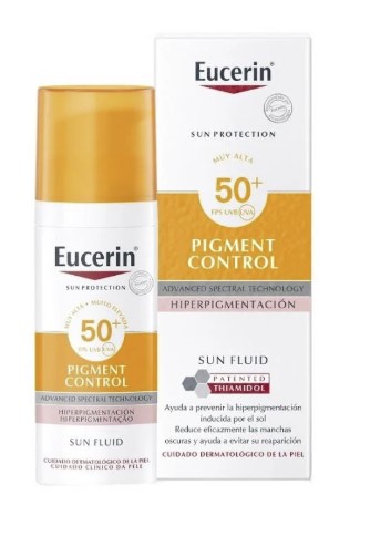 يوسرين –  واقي شمس فلويد للحماية من الشمس SPF 50+ للتحكم بالتصبغات (Eucerin Pigment Control SPF 50+ Fluid 50 مل)