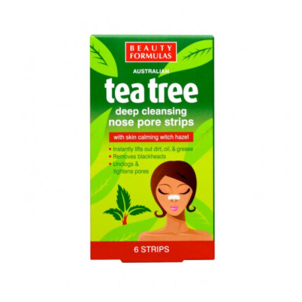 شرائط الأنف بزيت شجرة الشاي من بيوتي فورمولاز – Beauty Formulas Pore Strips Tea Tree (عدد 6 شرائط)