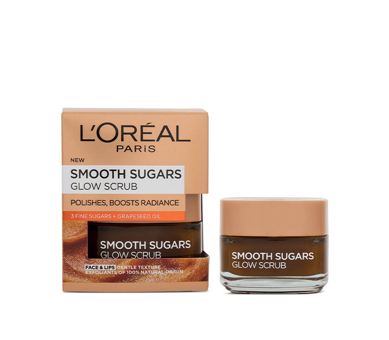 3600523541928 سكراب الوجه والشفاه لوريال سموث شوغر جلو بزيت بذور العنب – 50 مل - الصورة 1