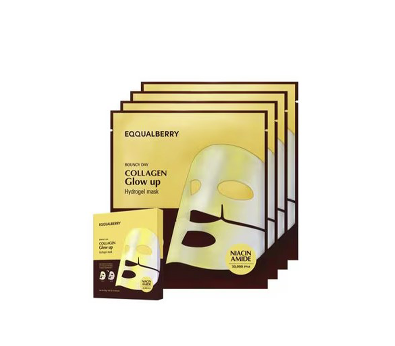 8809875456439 EQQUALBERRY COLLAGEN GLOWUP HYDROGEL MASK (هيدروجيل ماسك كولاجين جلو أب)-4قطع - الصورة 1