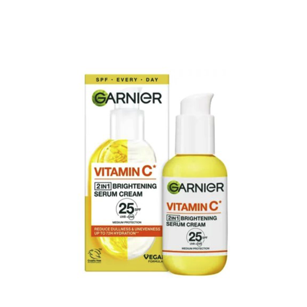 كريم سيروم فيتامين C من غارنييه 2×1 مع SPF25 – 50 مل