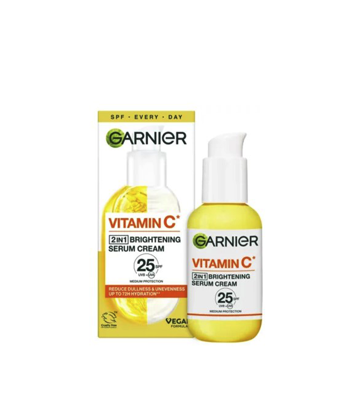 3600542541602 كريم سيروم فيتامين C من غارنييه 2×1 مع SPF25 – 50 مل - الصورة 1