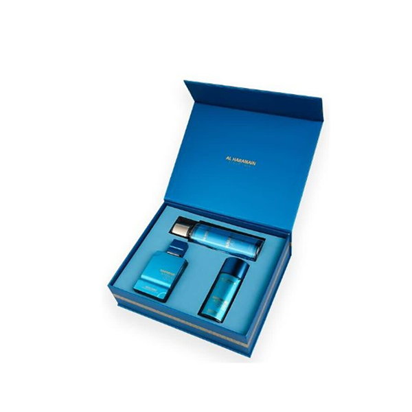 مجموعة هدايا عطور Al Haramain Amber Oud Aqua Dubai (Unisex)