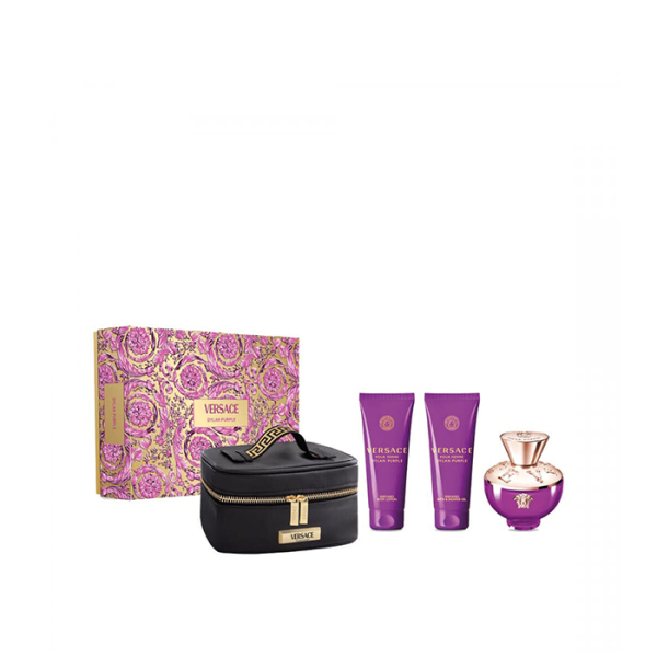 طقم هدايا للنساء عطر فيرزاتشي بور فام ديلان بيربل Versace Ladies Pour Femme Dylan Purple Gift Set Fragrances