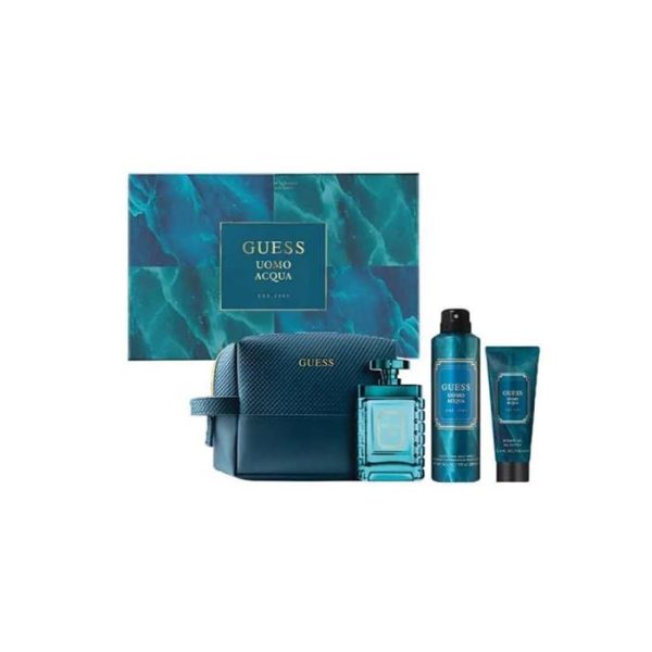 طقم عطور رجالي Guess Uomo Acqua – 4 قطع ( EDT)