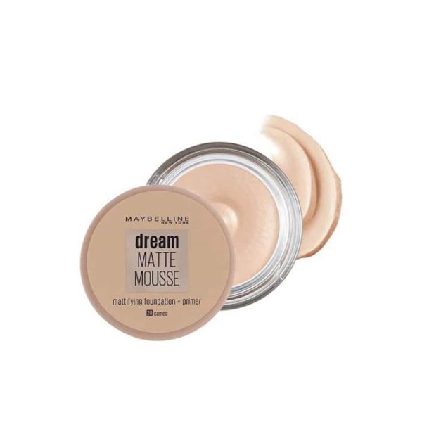 Maybelline Dream Matte Mousse Foundation 20 Cameo – كريم أساس دريم مات موس (رقم 20 - 18 مل)