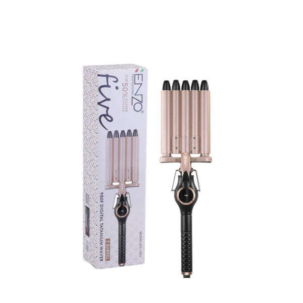 مكواة تجعيد الشعر إنزو – 750 واط، تيتانيوم بني